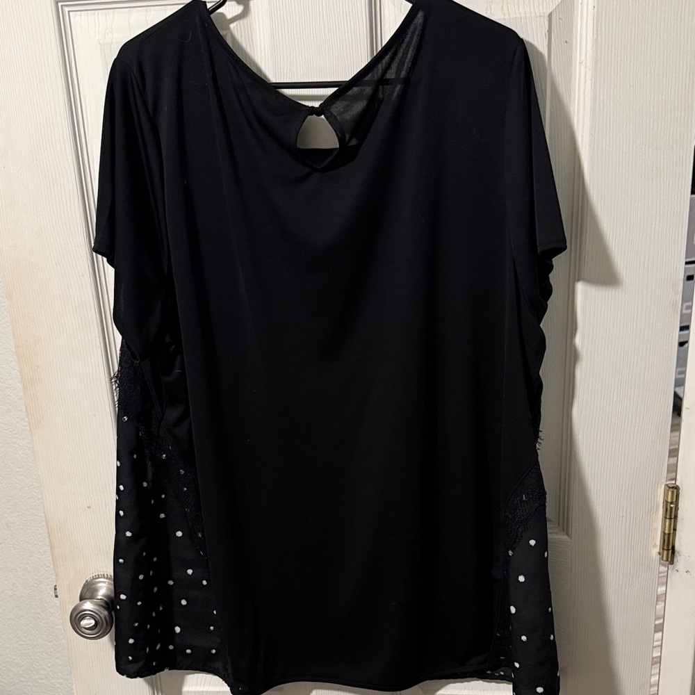 Worthington Black and White Polka Dot Blouse - Picture 4 of 4